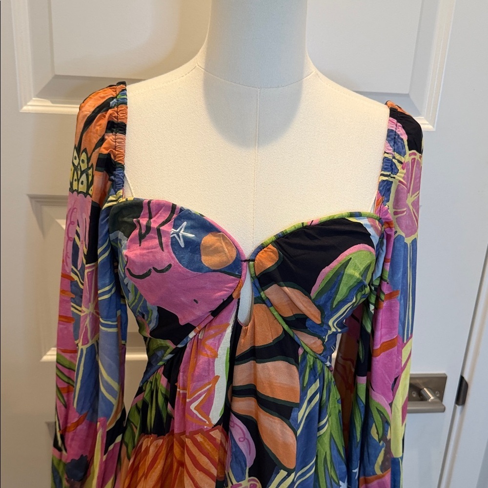 FARM Rio Multicolor Fantasy Long Dress Size S - Picture 7 of 9